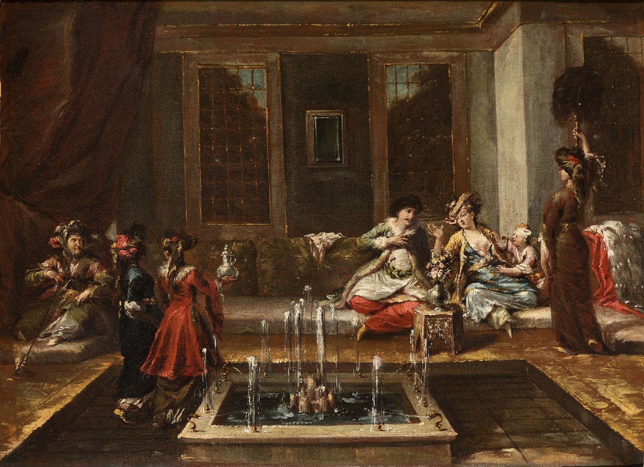 Armeens interieur of Oriëntaalse scène door Giovanni Antonio Guardi