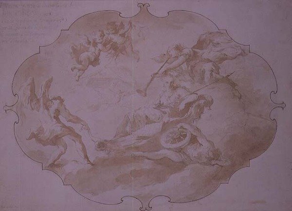 Triomf van Militaire Deugd, c.1750 door Giovanni Antonio Guardi