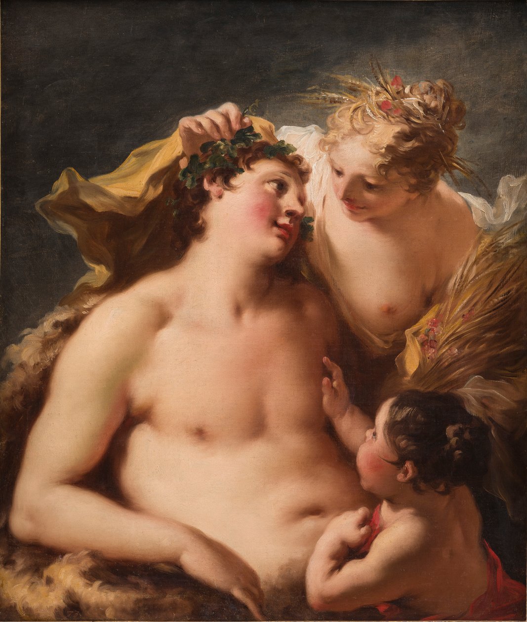 Ceres, Bacchus en Cupido door Giovanni Antonio Pellegrini