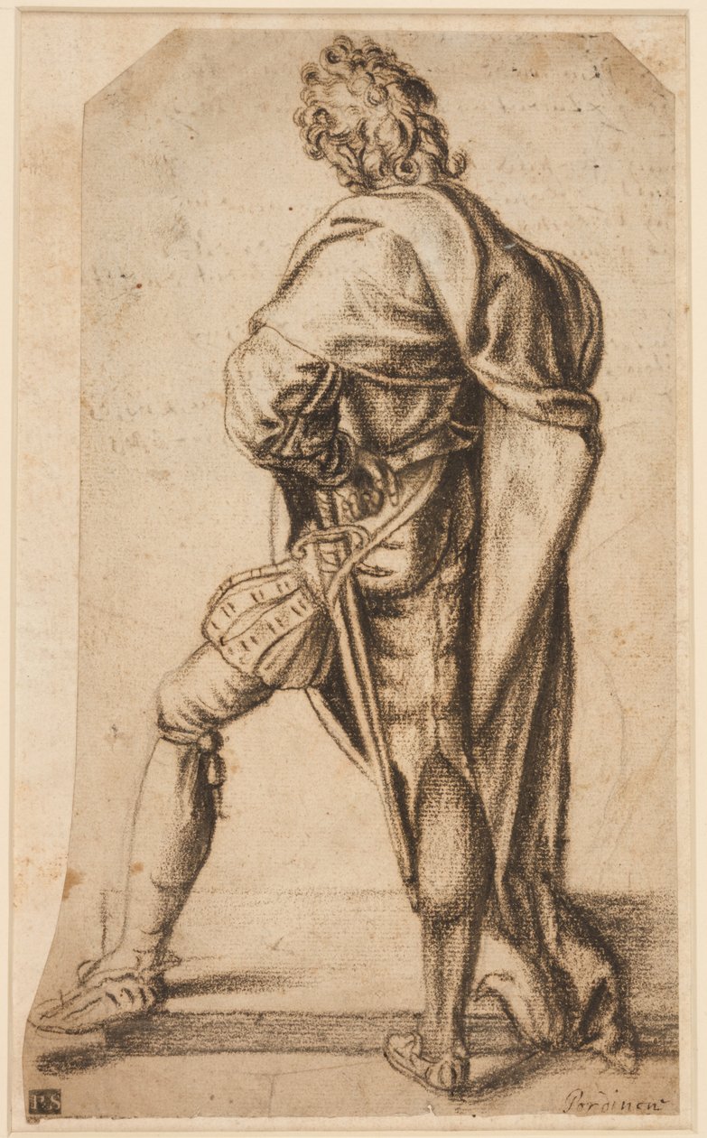 Een man die staat, gezien van achteren door Giovanni Antonio Pordenone