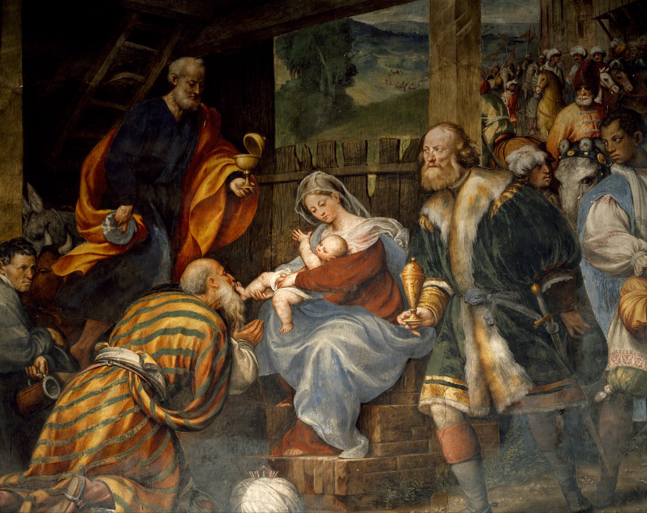 Aanbidding der wijzen door Giovanni Antonio Pordenone