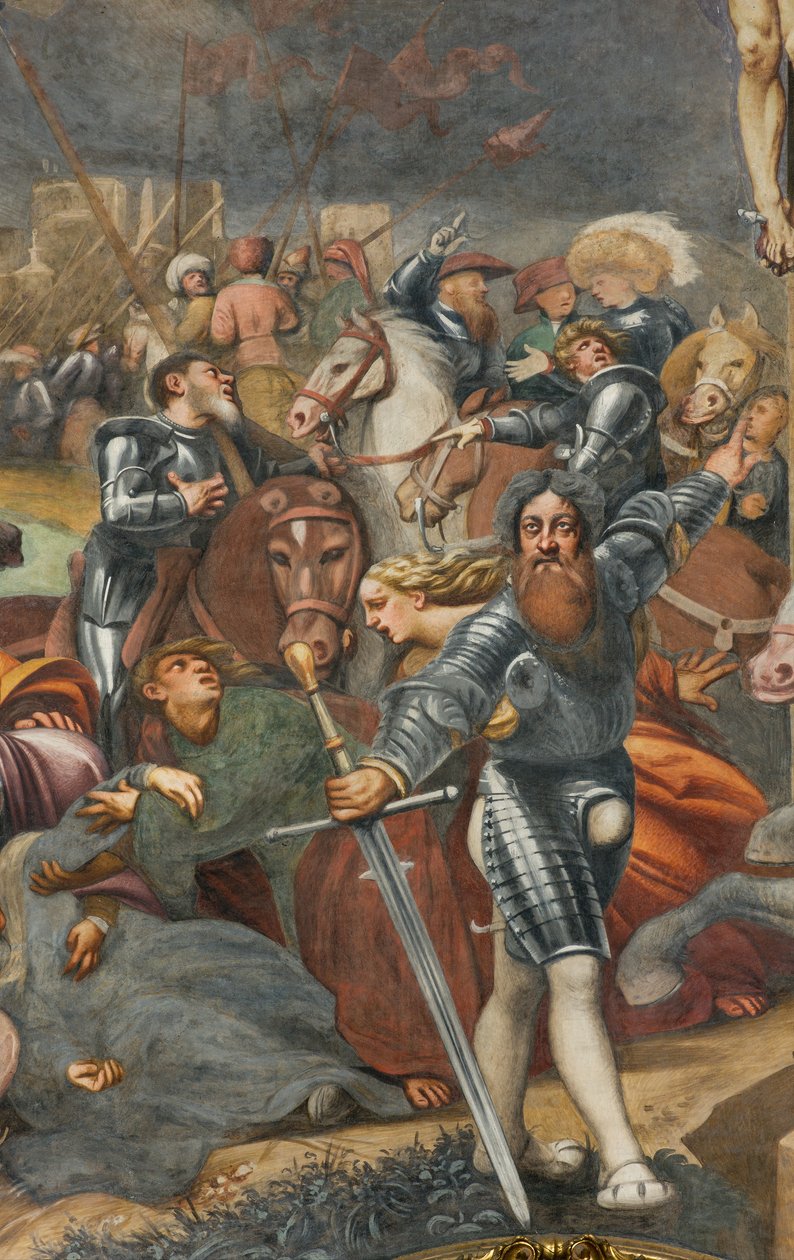 Counterfaccata, IL Pordenone, Kruisiging 1520-21, Detail door Giovanni Antonio Pordenone