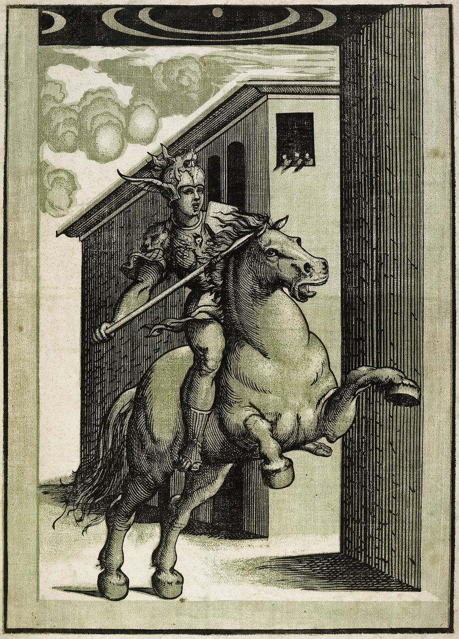Marcus Curtius, ca. 1540 door Giovanni Antonio Pordenone