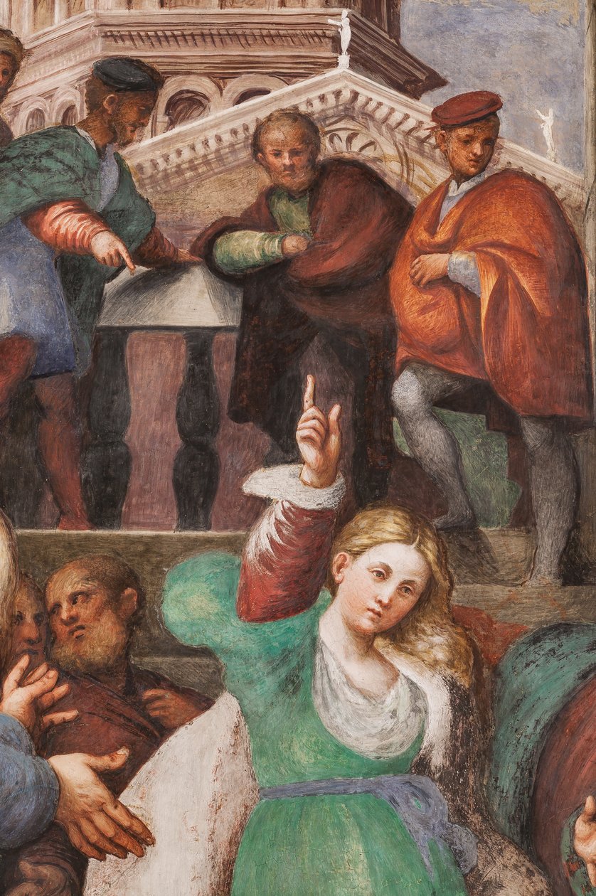 De discussie van St. Catharina met de filosofen (detail) door Giovanni Antonio Pordenone