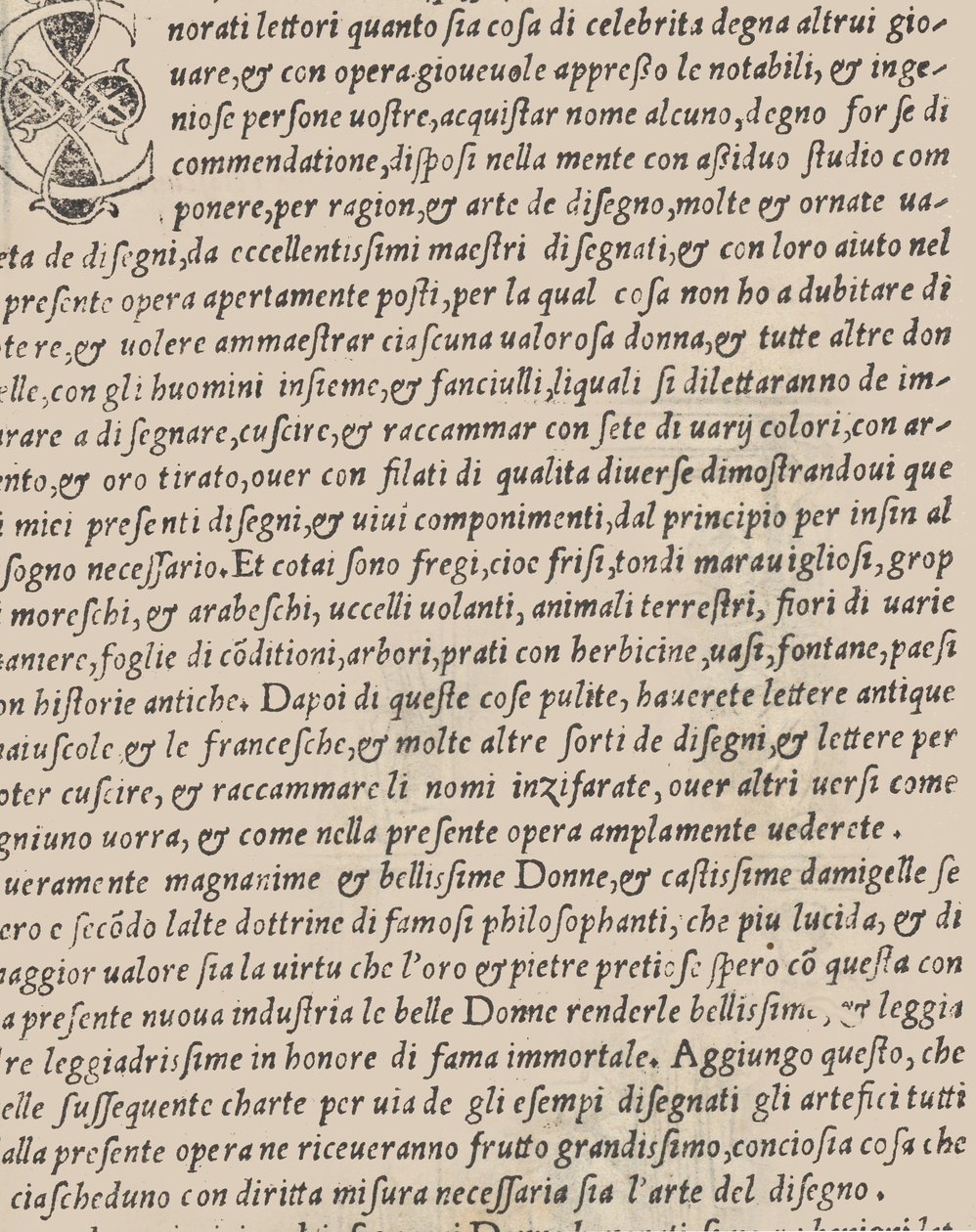 Essempio di recammi, titelpagina verso door Giovanni Antonio Tagliente