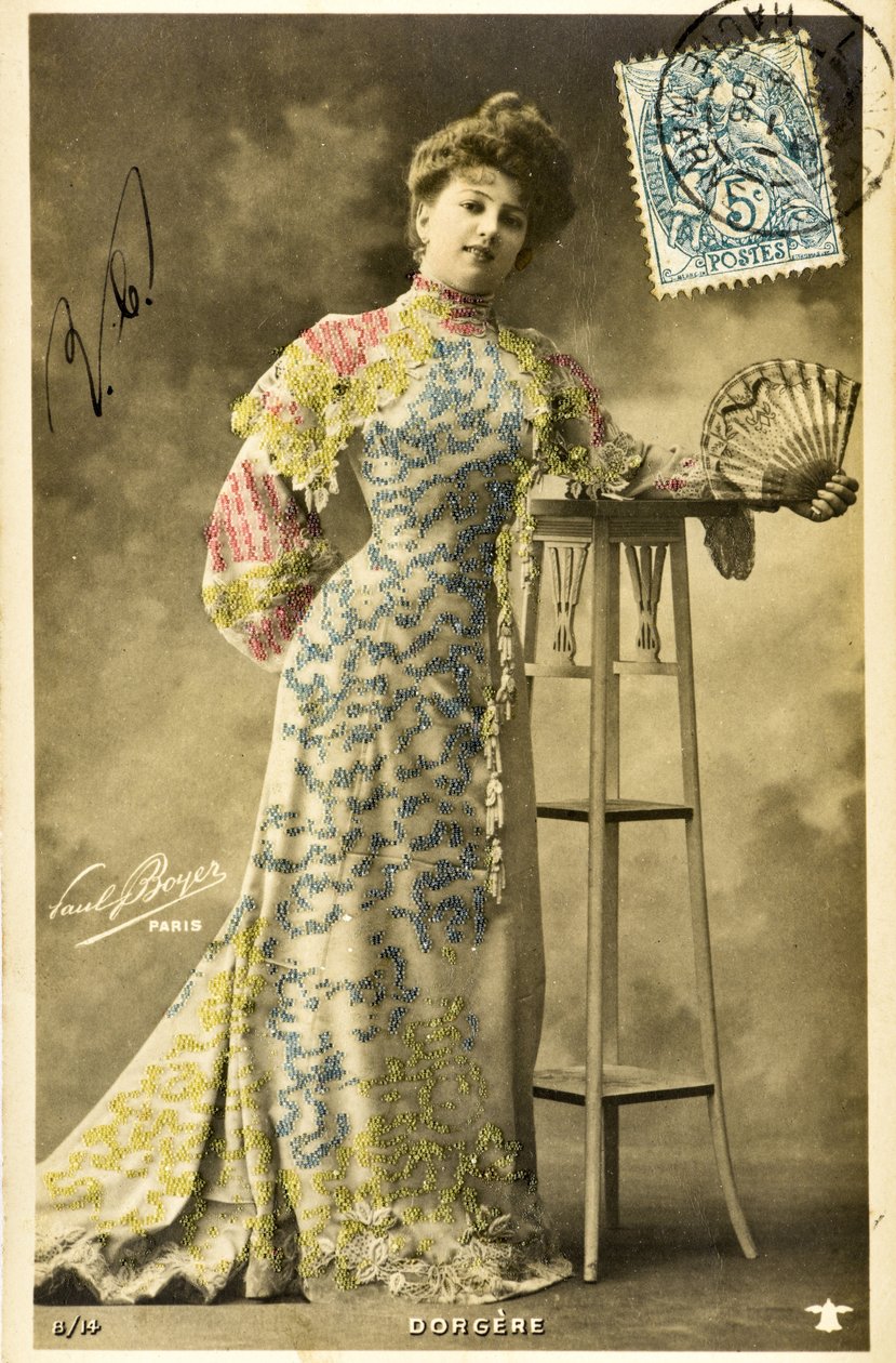 Ansichtkaart: Portret van Arlette Dorgere/Nee Anna Mathilde Irma Jouve (1880 - 1965), komiek, danser en zanger door Phillipe de Marlier