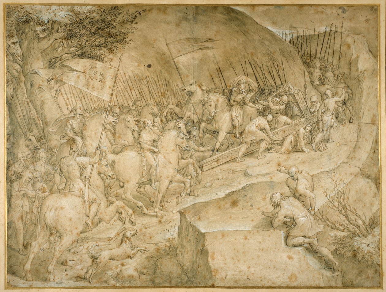 De weg naar Calvarie door Giovanni Battista  Castello