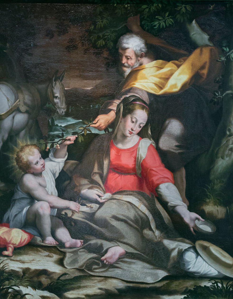 Rust op de vlucht naar Egypte, ca.1575-80 (olieverf op doek) door Giovanni Battista (1555-1619) Trotti