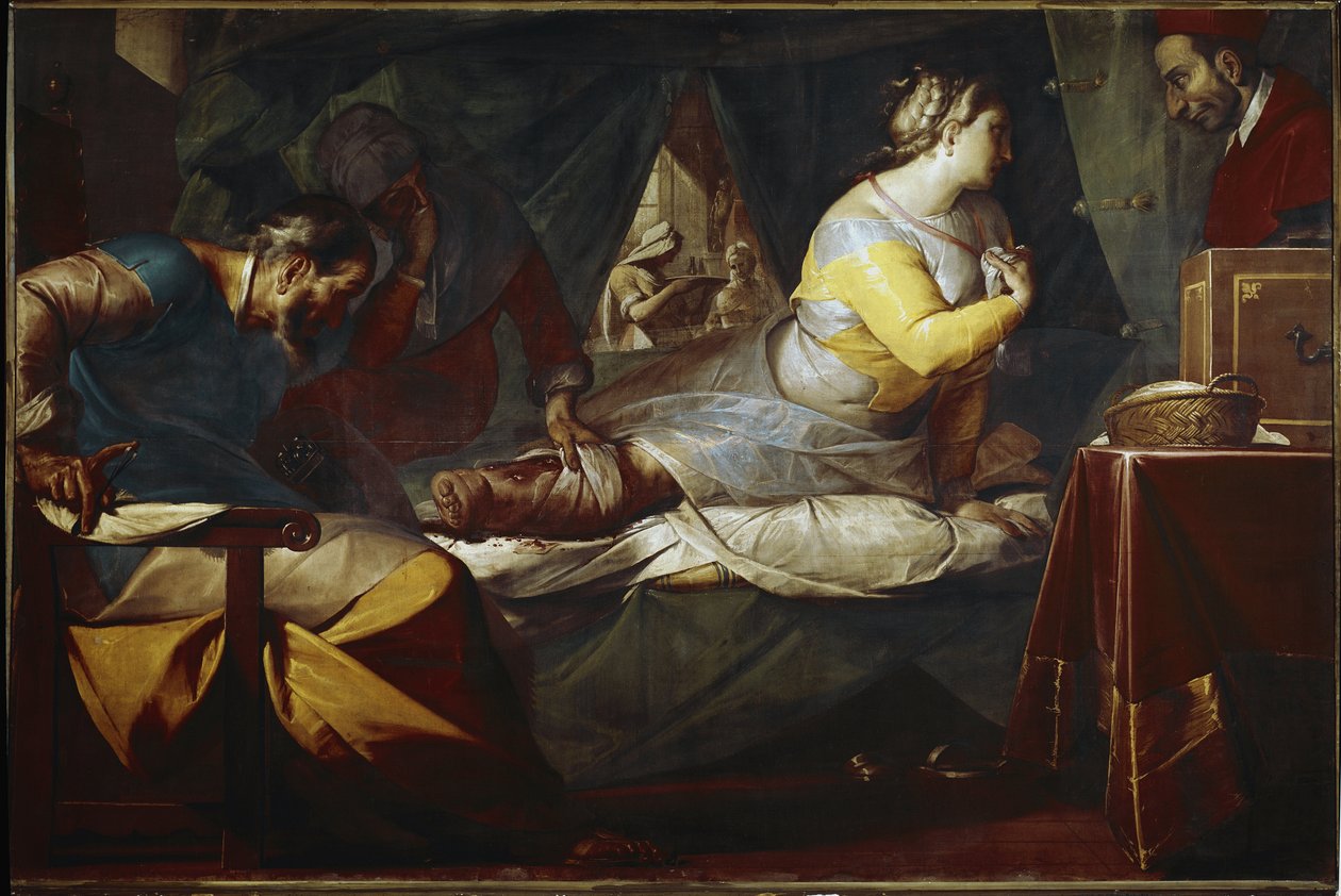 Quadroni de San Carlo: episode uit het leven van Sint Charles Borromee: het wonder van Aurelia degli Angeli door Giovanni Battista  Crespi