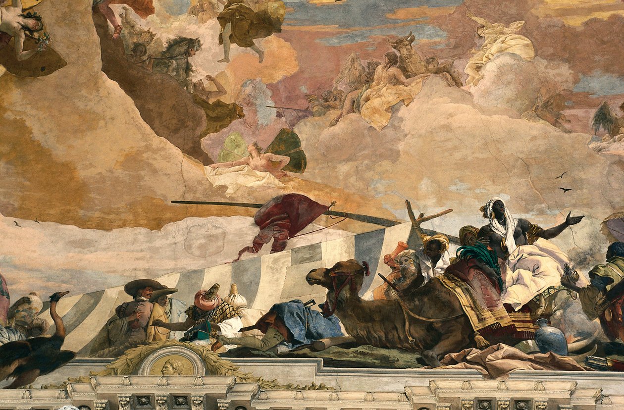 Allegorie van Afrika. Fresco van Giovanni Battista Tiepolo (1696-1770) door Giovanni Battista Tiepolo
