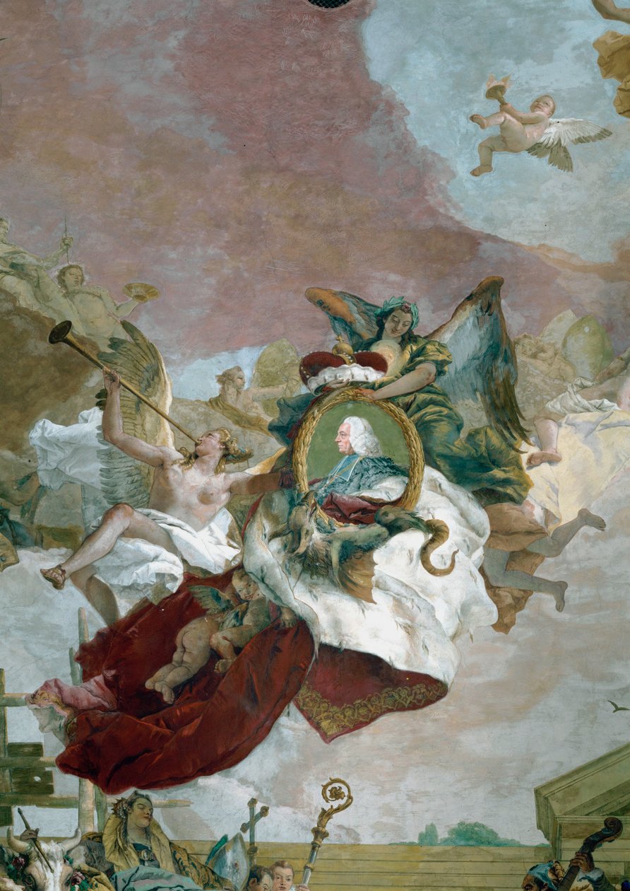 Apotheose van prins-bisschop Carl Philipp von Greiffenklau (fresco) door Giovanni Battista (1696-1770) Tiepolo