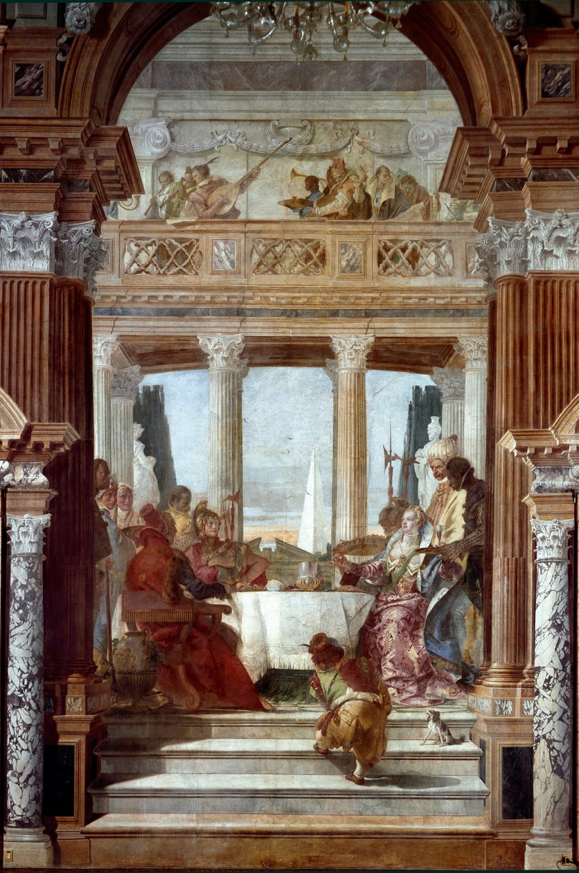 Banket van Anthony en Cleopatra Fresco door Giambattista Tiepolo (1696-1770) 1747-1748 Venetië, Palazzo Labia door Giovanni Battista Tiepolo