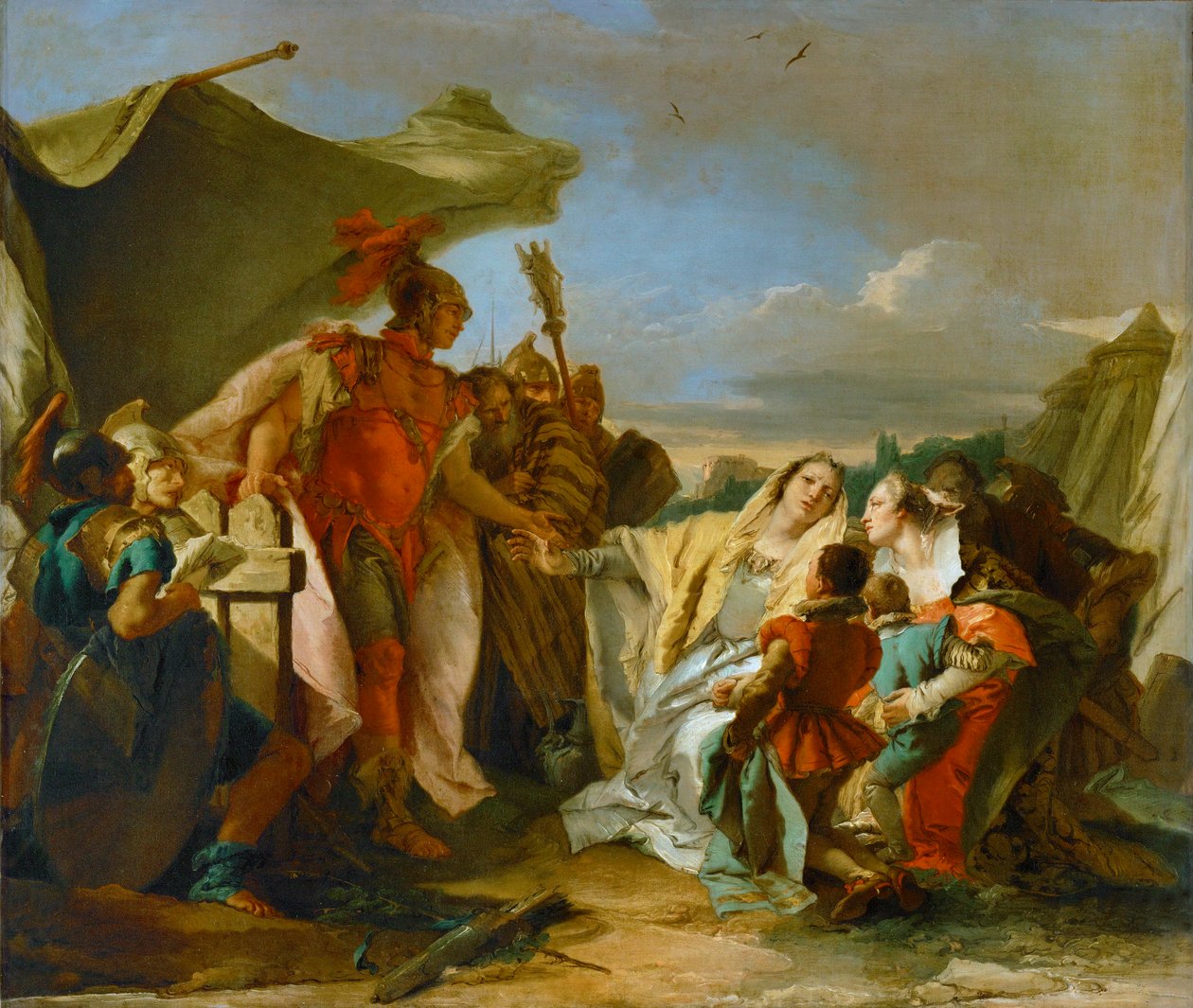 Coriolanus voor de muren van Rome (schilderij op doek) door Giovanni Battista (1696-1770) Tiepolo