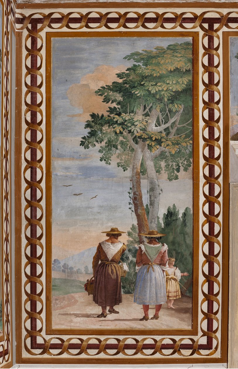 Landschap met boeren door Giovanni-Battista Tiepolo