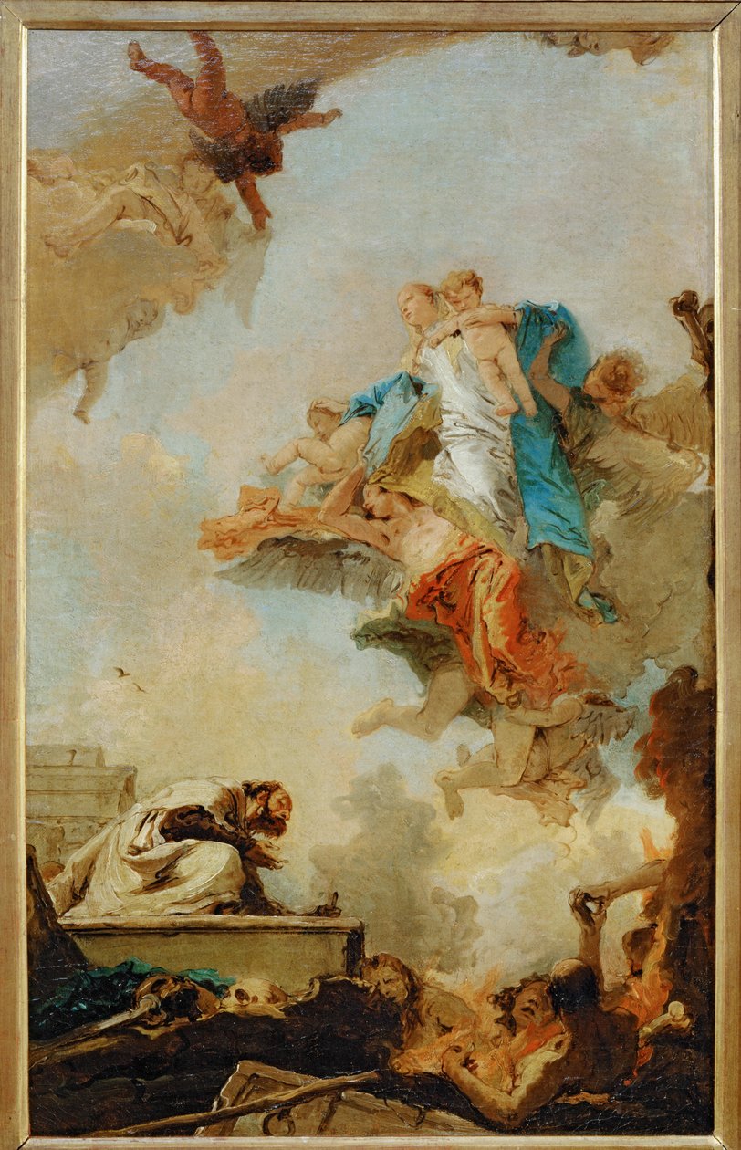 De Maagd van Karmel verschijnt aan de Heilige Simeon Stock ... door Giovanni Battista (1696 1770) Tiepolo