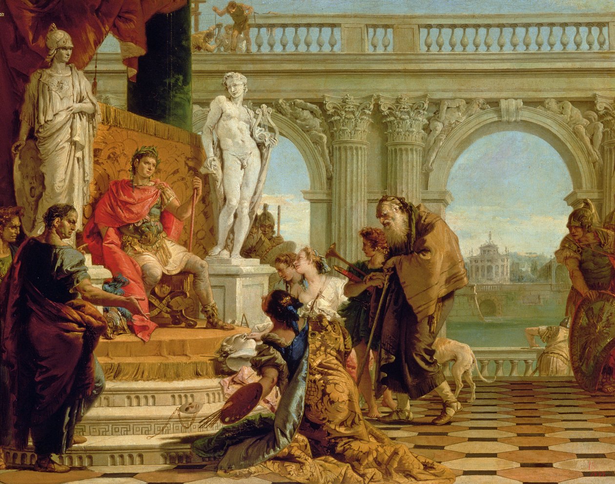 Maecenas Presenteert de Vrije Kunsten aan Keizer Augustus (63BC-14AD) c.1745 door Giovanni Battista Tiepolo