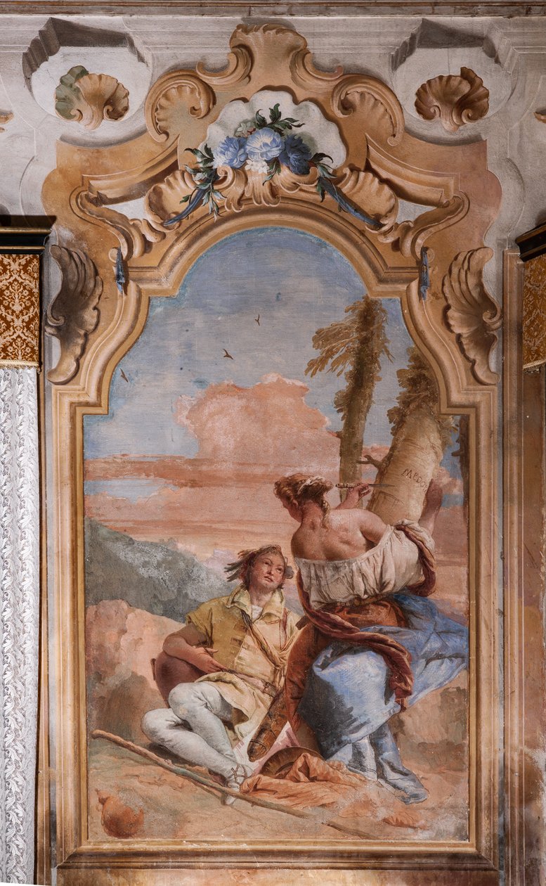 Palazzina: tweede kamer of kamer van Ariosto met fresco