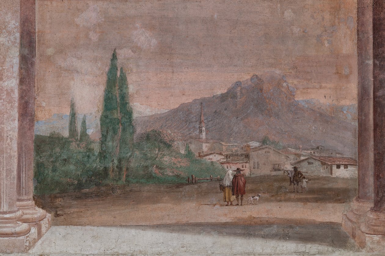 Palazzina (Klein Gebouw): uitzicht op de eerste kamer en zijn fresco