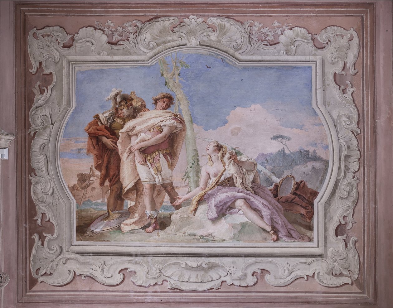 Palazzina: uitzicht op de vierde kamer of van Torquato Tasso, met fresco