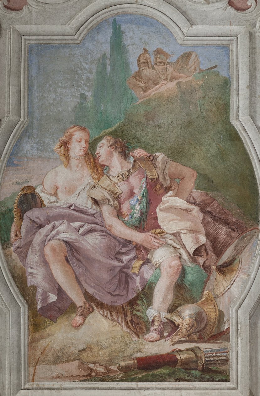 Palazzina (Klein Gebouw): uitzicht op de vierde kamer of van Torquato Tasso, met fresco