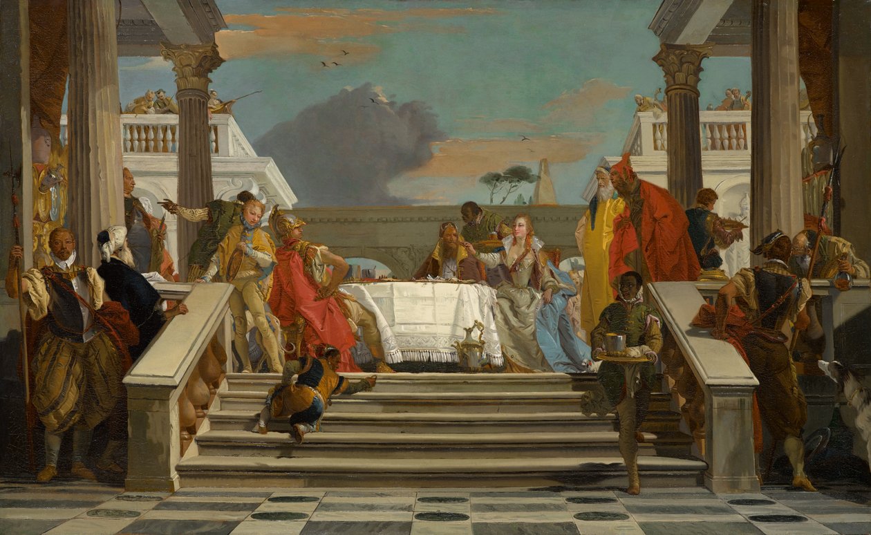 Het Banket van Cleopatra en Antony, circa 1747-1750 door Giovanni-Battista Tiepolo