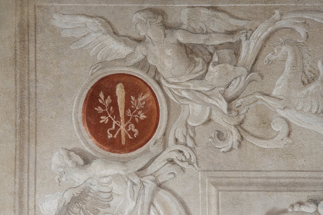Detail van fresco, uit de Kamer van de Aeneis in de Palazzina door Giovanni Battista Tiepolo