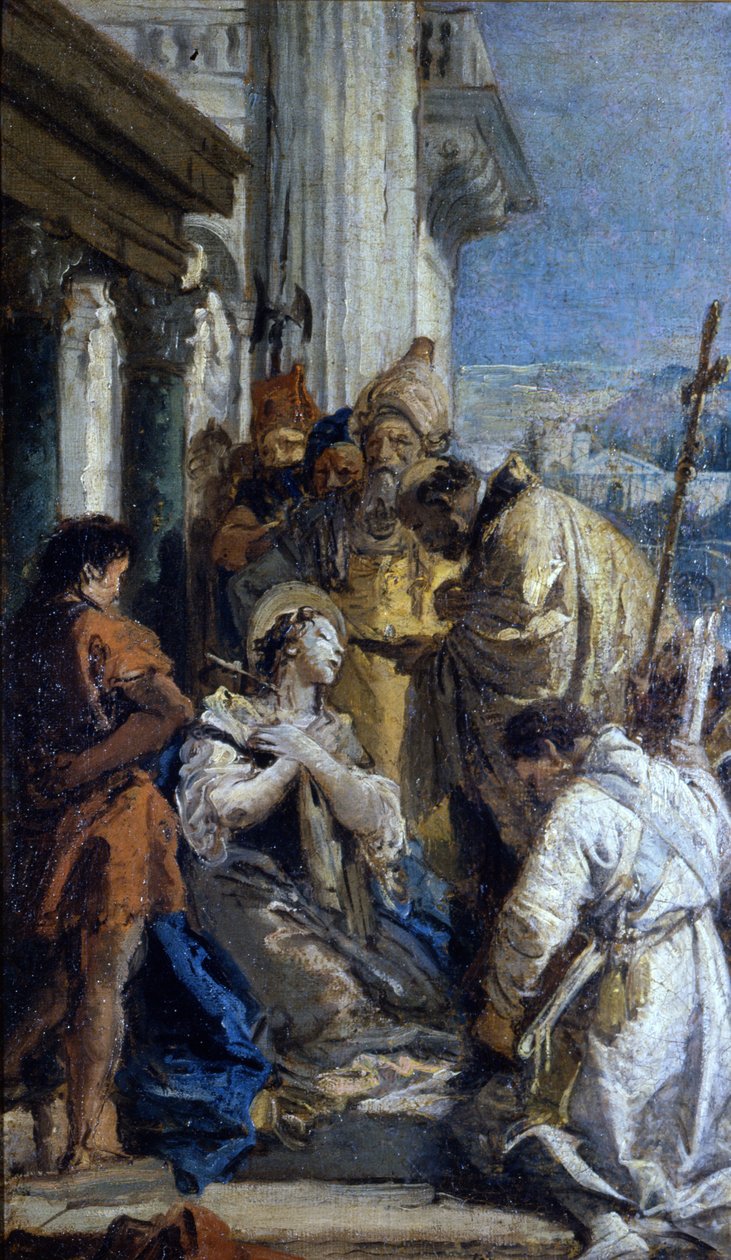 Giovanbattista Tiepolo: De communie van Sint Lucia. Museo del Castello. Milaan door Giovanni Battista Tiepolo