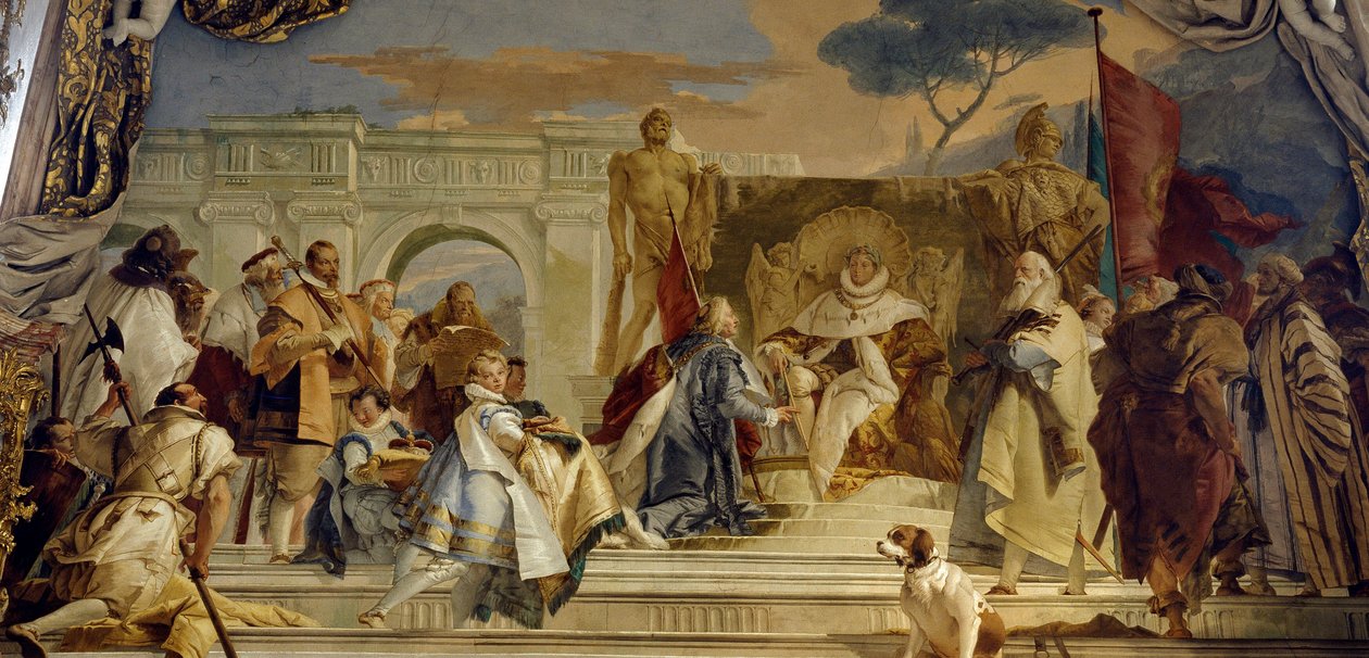 De investituur van bisschop Aroldo door Frederik I van Hohenstaufen door Giovanni Battista Tiepolo