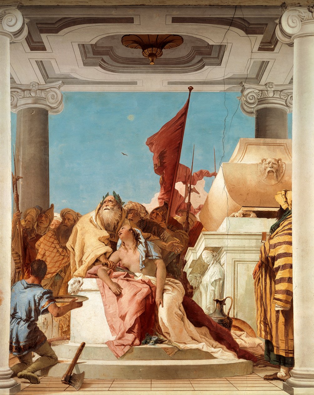 Het offer van Iphigenia (detail) door Giovanni Battista Tiepolo