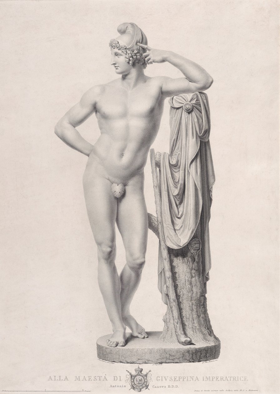Parijs leunend op een boomstronk, 1817 door Giovanni Battista Balestra
