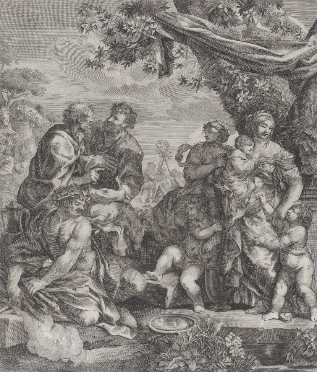 Allegorisch Tafereel met een Offerlam, 1640-70 door Giovanni Battista Bonacina