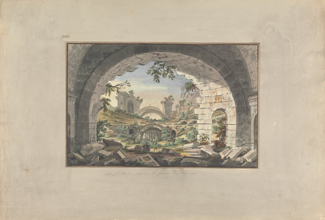 Ruïnes in Pergamon, Waarschijnlijk van het Amfitheater door Giovanni Battista Borra