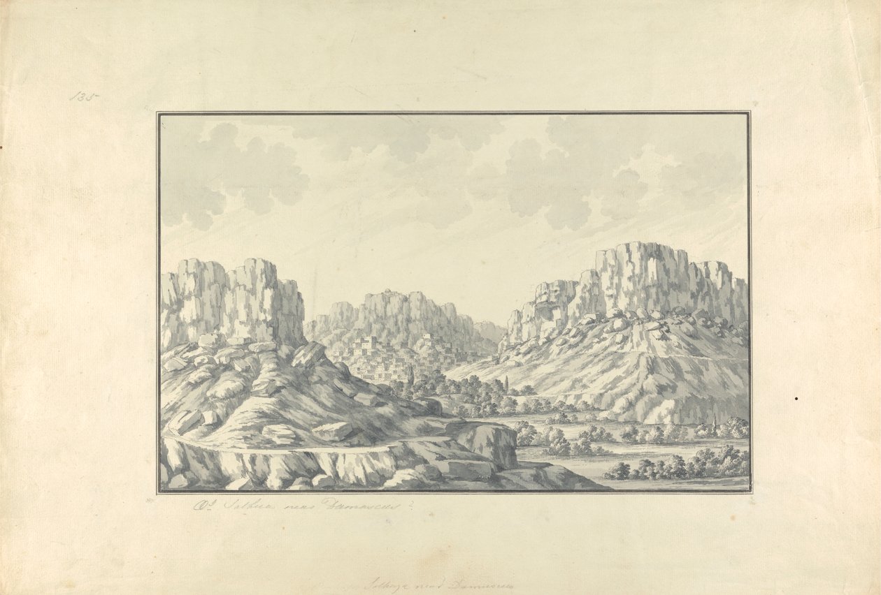 Uitzicht op Heuvelsteden of Ruïnes bij Damascus door Giovanni Battista Borra