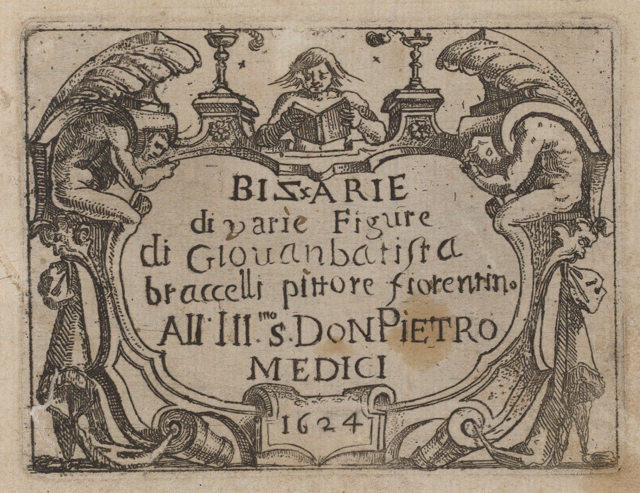 Titelpagina voor "Bizzarie di varie Figure" door Giovanni Battista Bracelli