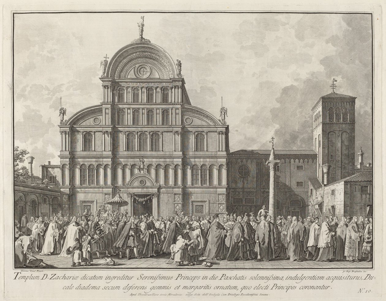 Bezoek van de Doge aan San Zaccaria op Paaszondag, 1763-1766 door Giovanni Battista Brostoloni