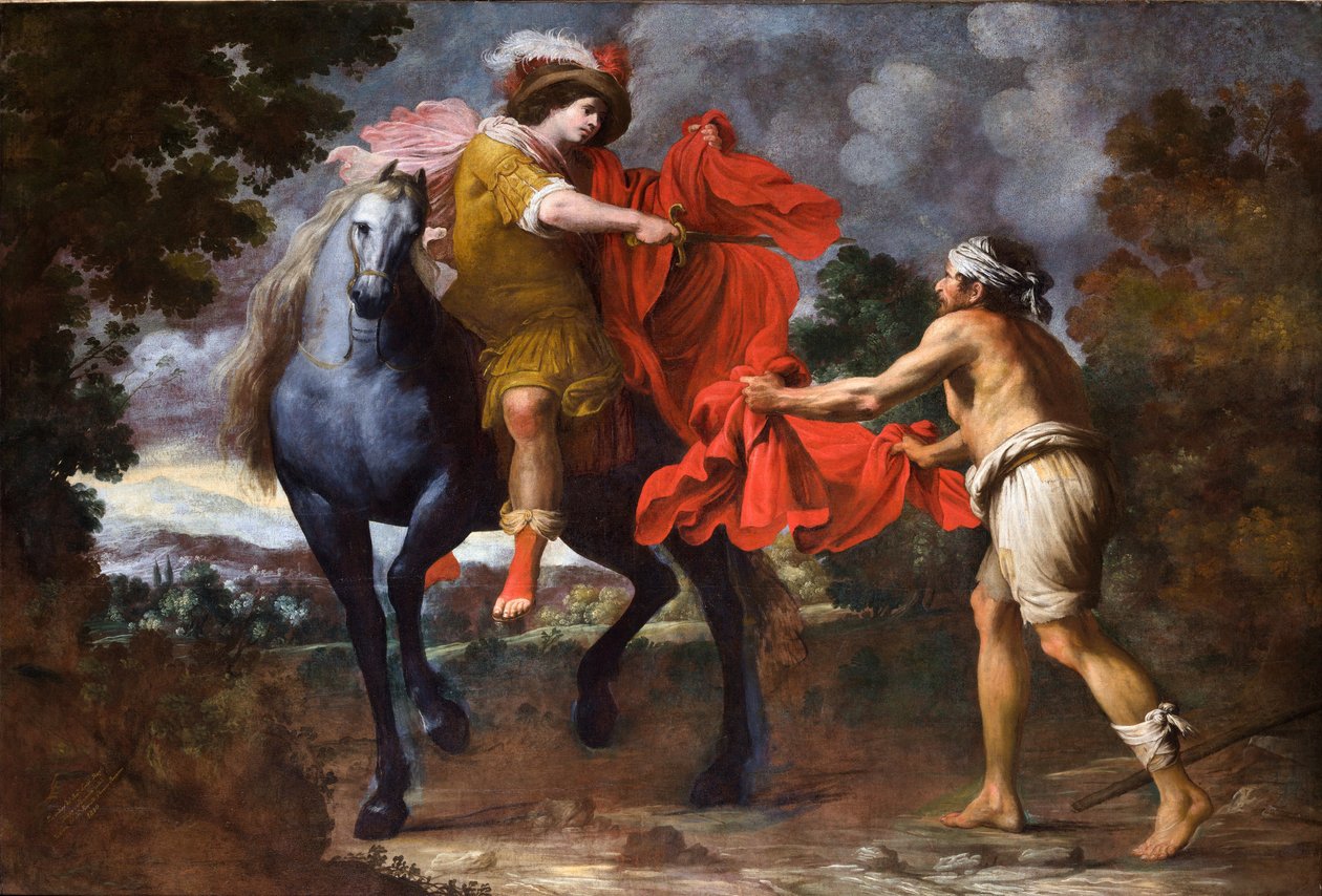 Sint Maarten en de bedelaar door Giovanni Battista Carlone