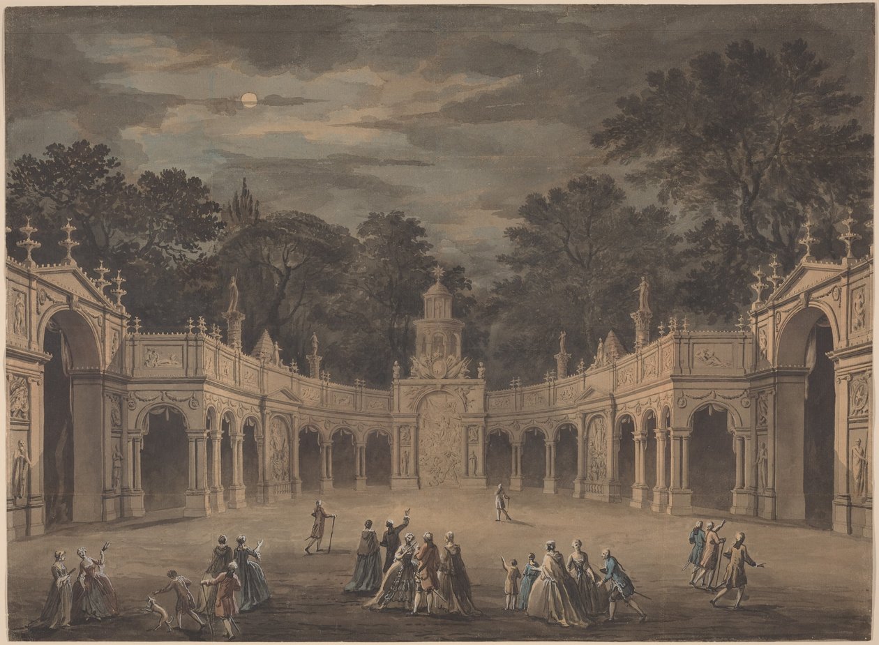 Een ontwerp voor verlichting ter ere van de verjaardag van koning George III door Giovanni Battista Cipriani
