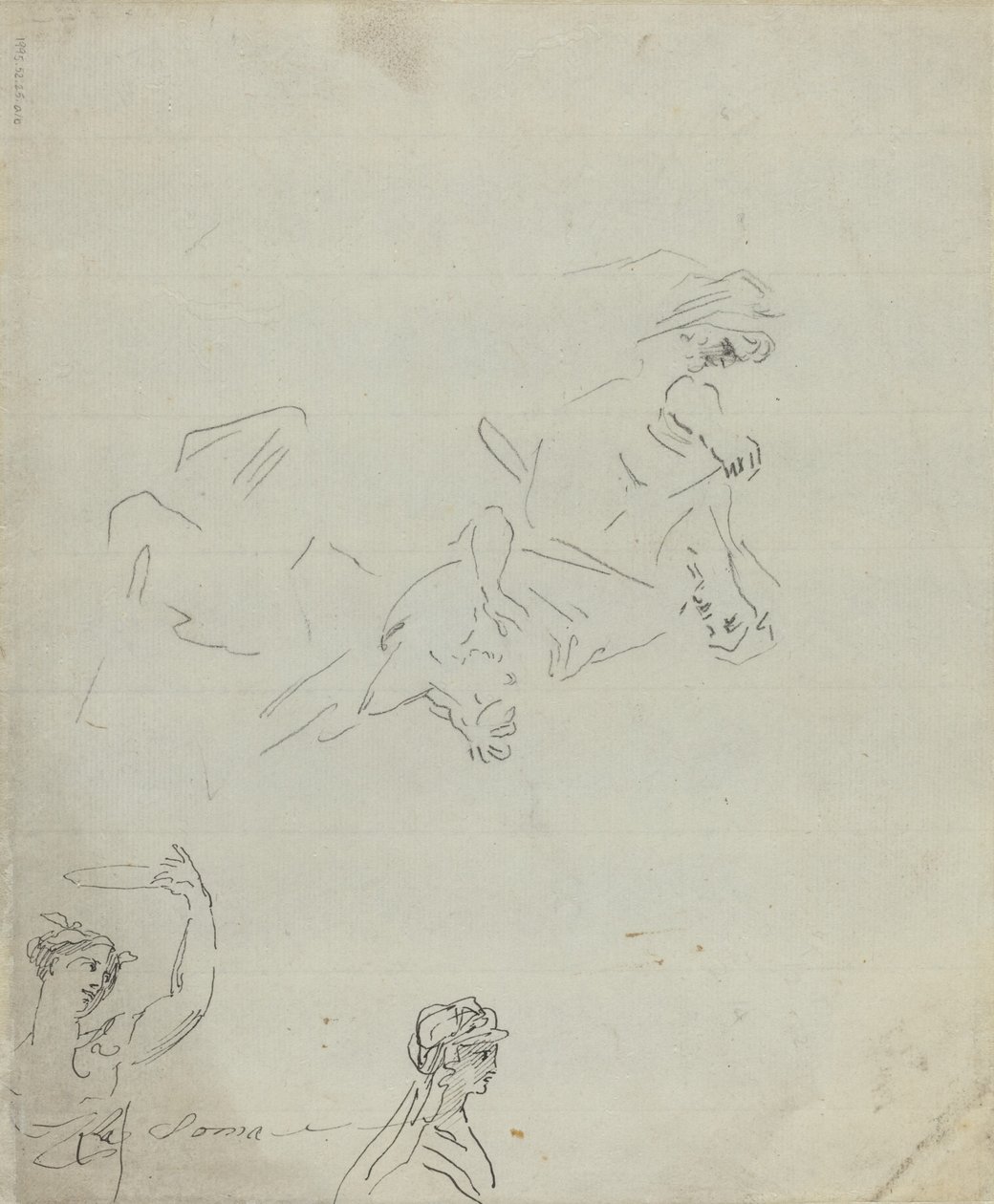 Figurenstudies (verso) door Giovanni Battista Cipriani