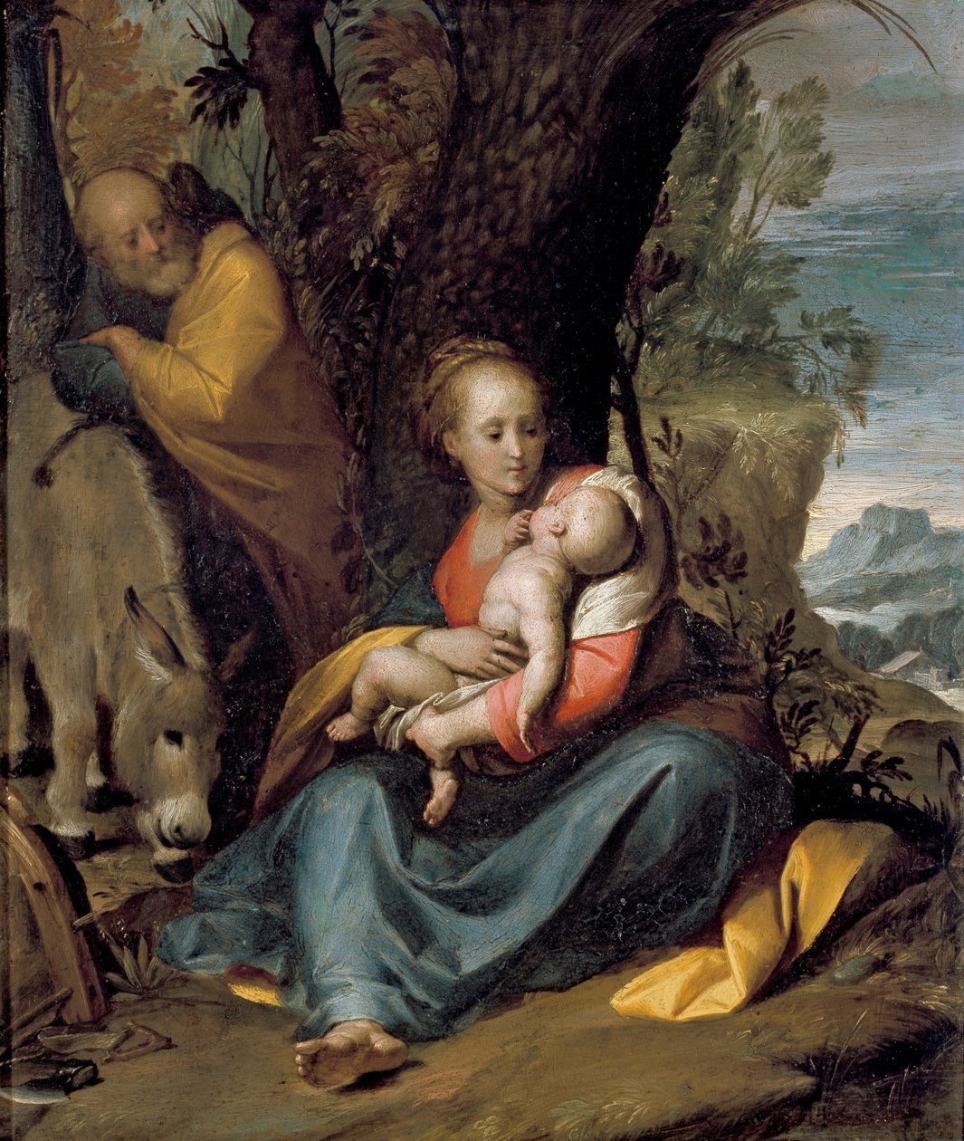 De rust tijdens de vlucht naar Egypte, ca. 1598-1600 door Giovanni Battista Crespi