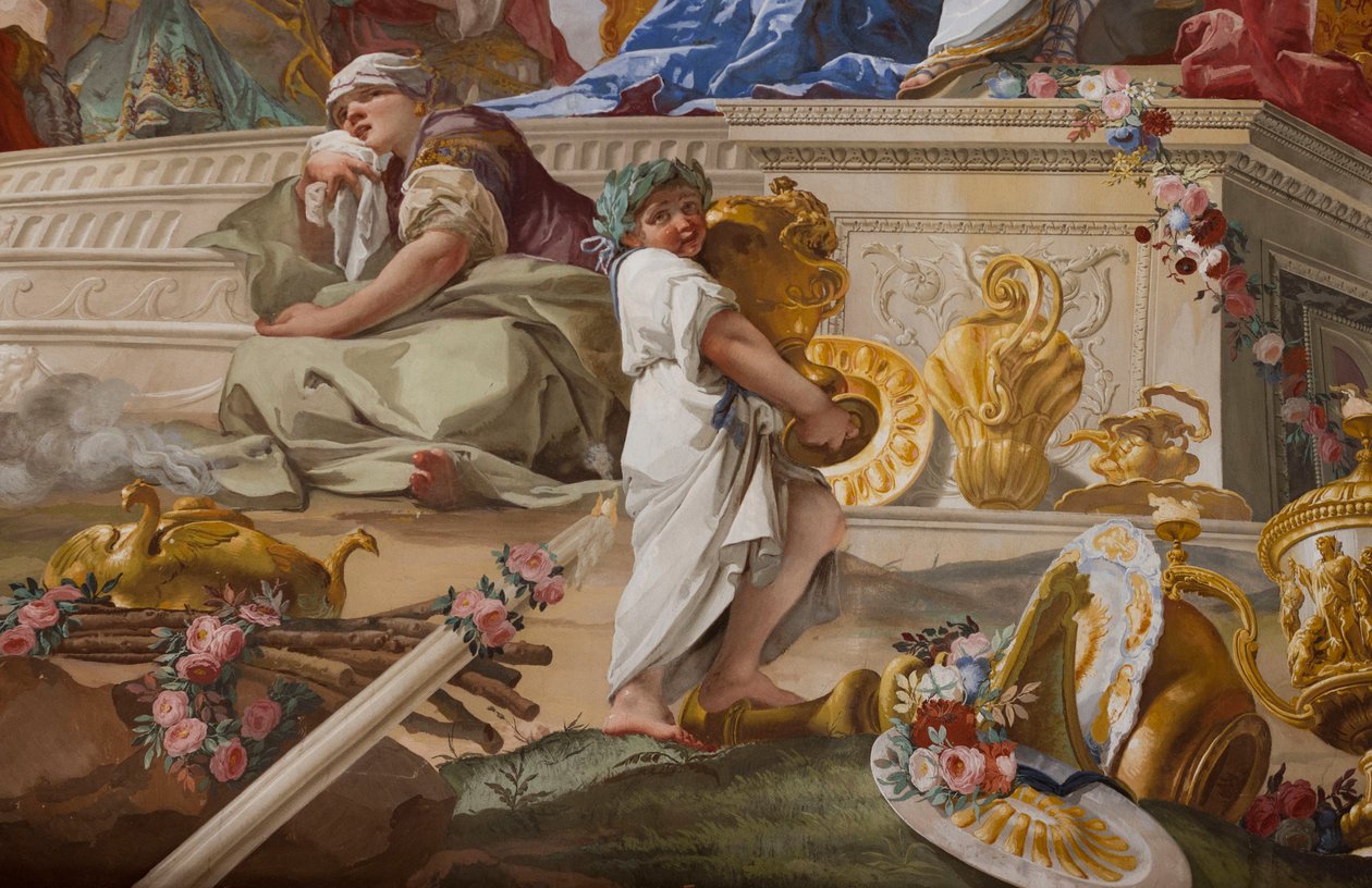 Het Offer van Iphigenia (detail) door Giovanni Battista Crosato