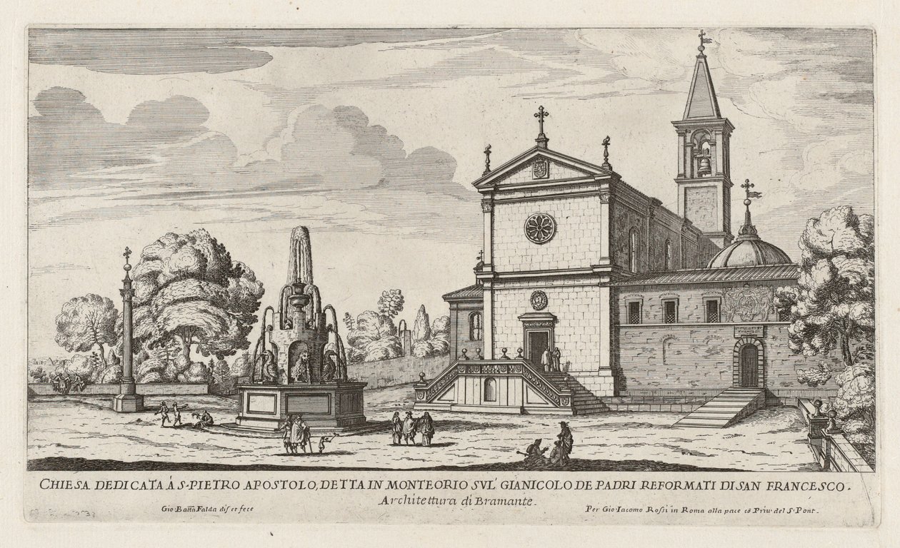 Kerk gewijd aan S. Pietro Apostolo (Kerk van San Pietro in Montorio) door Giovanni Battista Falda