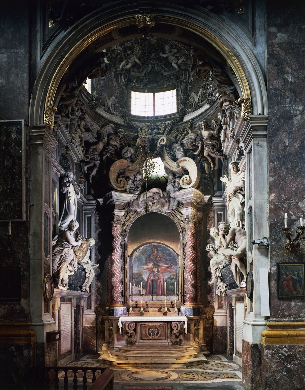 Feroni-kapel, met sculpturen van Giovanni Battista Foggini (1652-1725), Basiliek van Santissima Annunziata, Florence, Toscane, Italië door Giovanni Battista Foggini