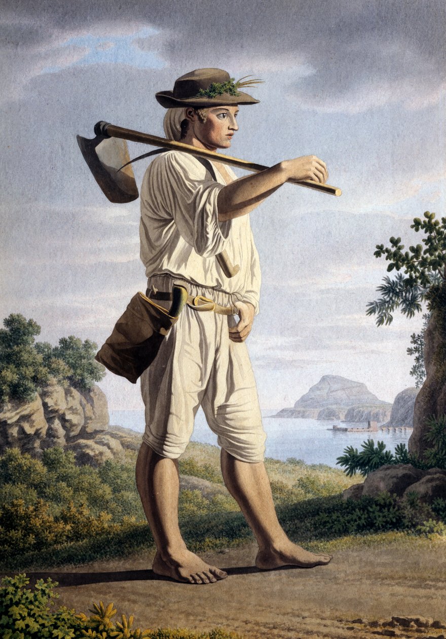 Boer op de achtergrond van Campi Flegrei, door Giovan Battista Lusieri door Giovanni Battista Lusieri