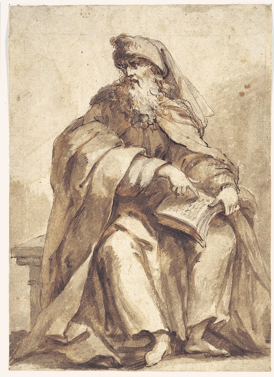 Zittende profeet door Giovanni Battista Merano