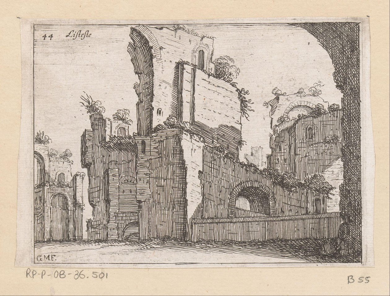 Resten van de Thermen van Caracalla te Rome door Giovanni Battista Mercati