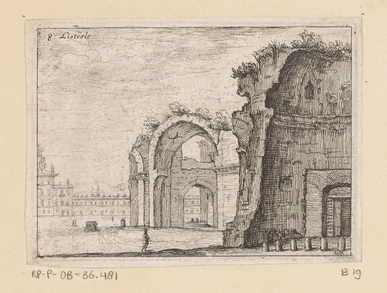 Resten van de Thermen van Diocletianus te Rome door Giovanni Battista Mercati