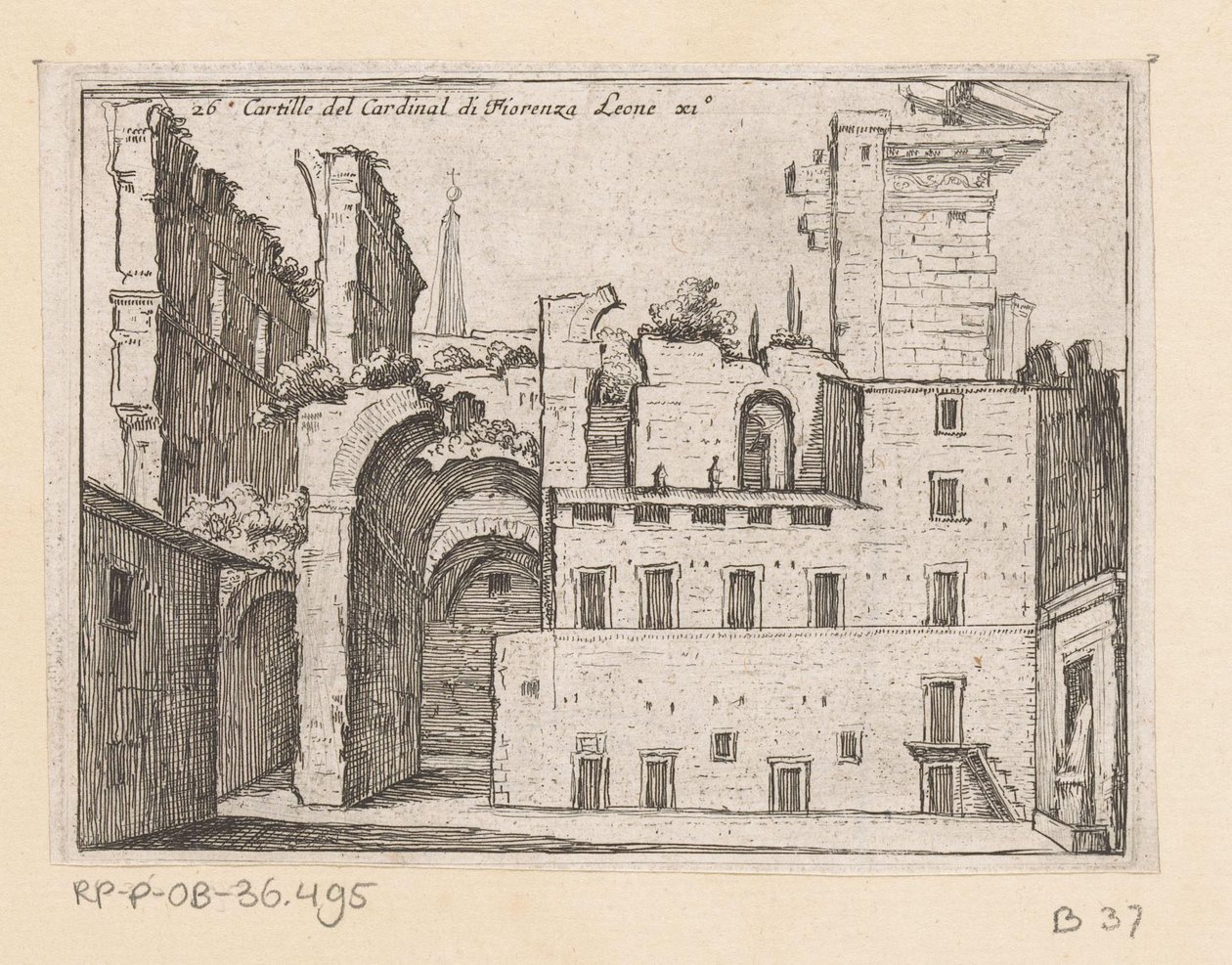 Resten van het Serapeum te Rome door Giovanni Battista Mercati