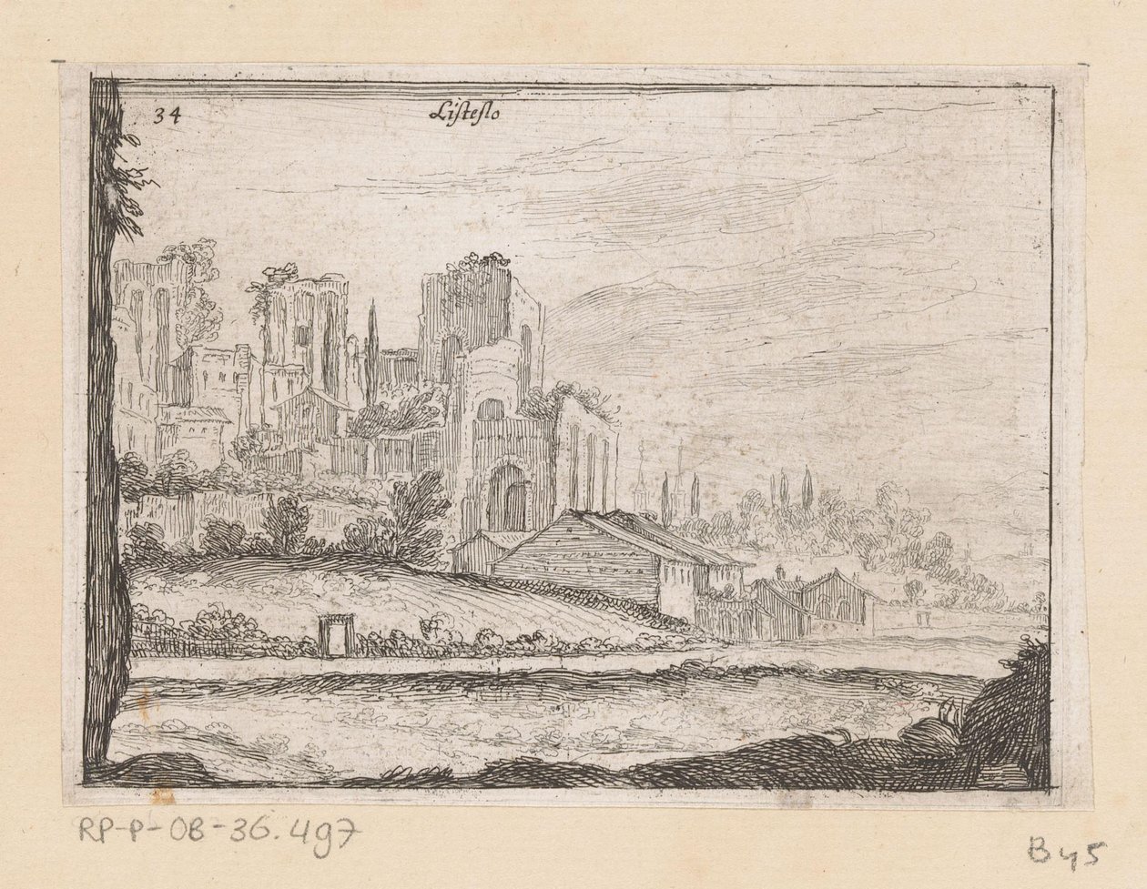 Ruïnes van Palazzo Maggiore te Rome door Giovanni Battista Mercati