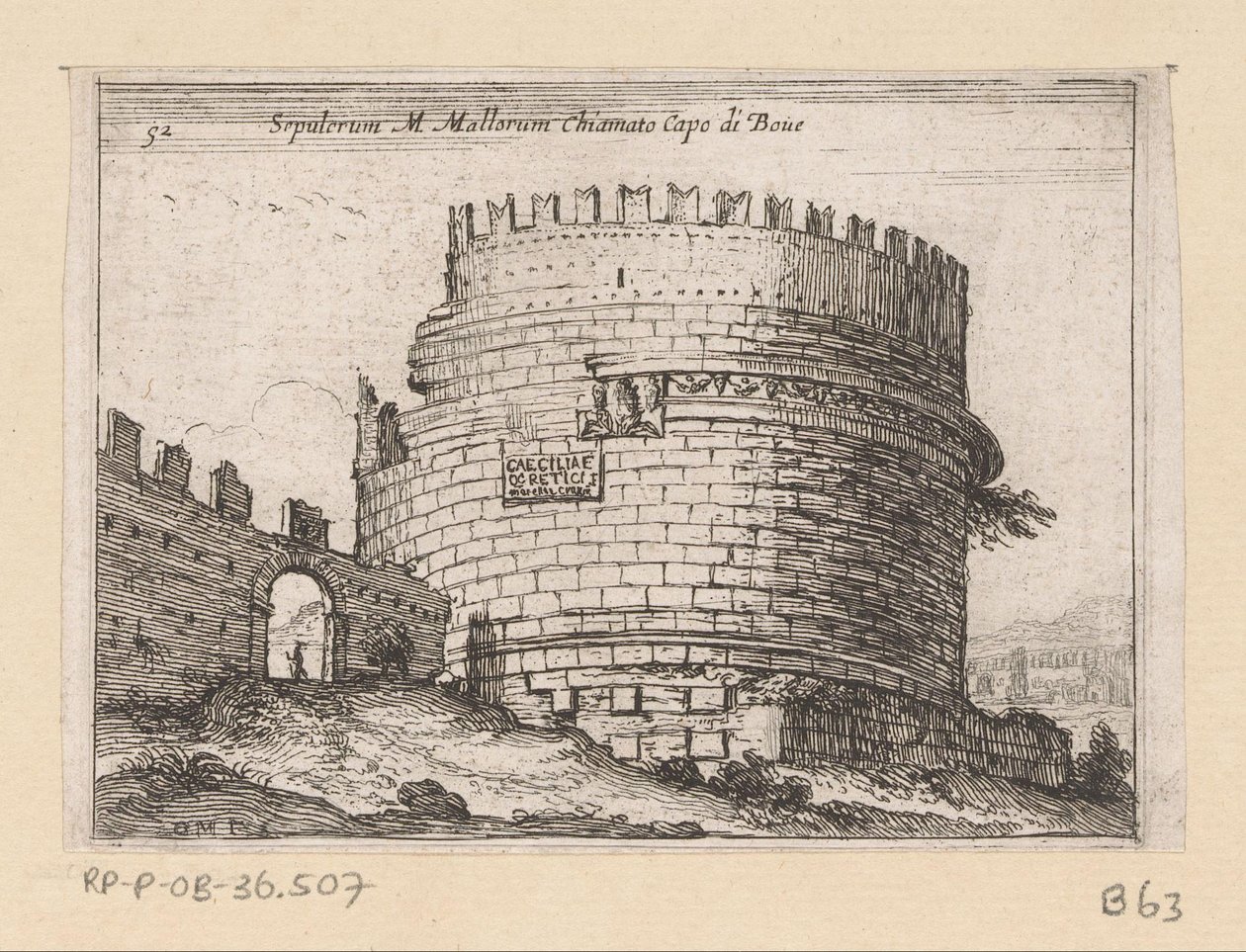 Tombe van Caecilia Metella te Rome door Giovanni Battista Mercati