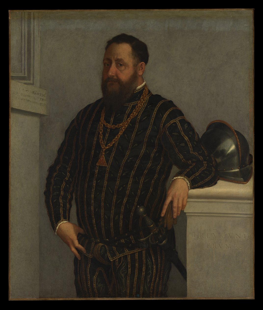 Portret van een man door Giovanni Battista Moroni